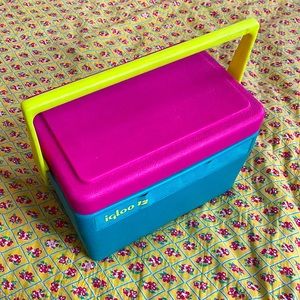Vintage IGLOO 12 cooler with handle and cup holders - retro color way